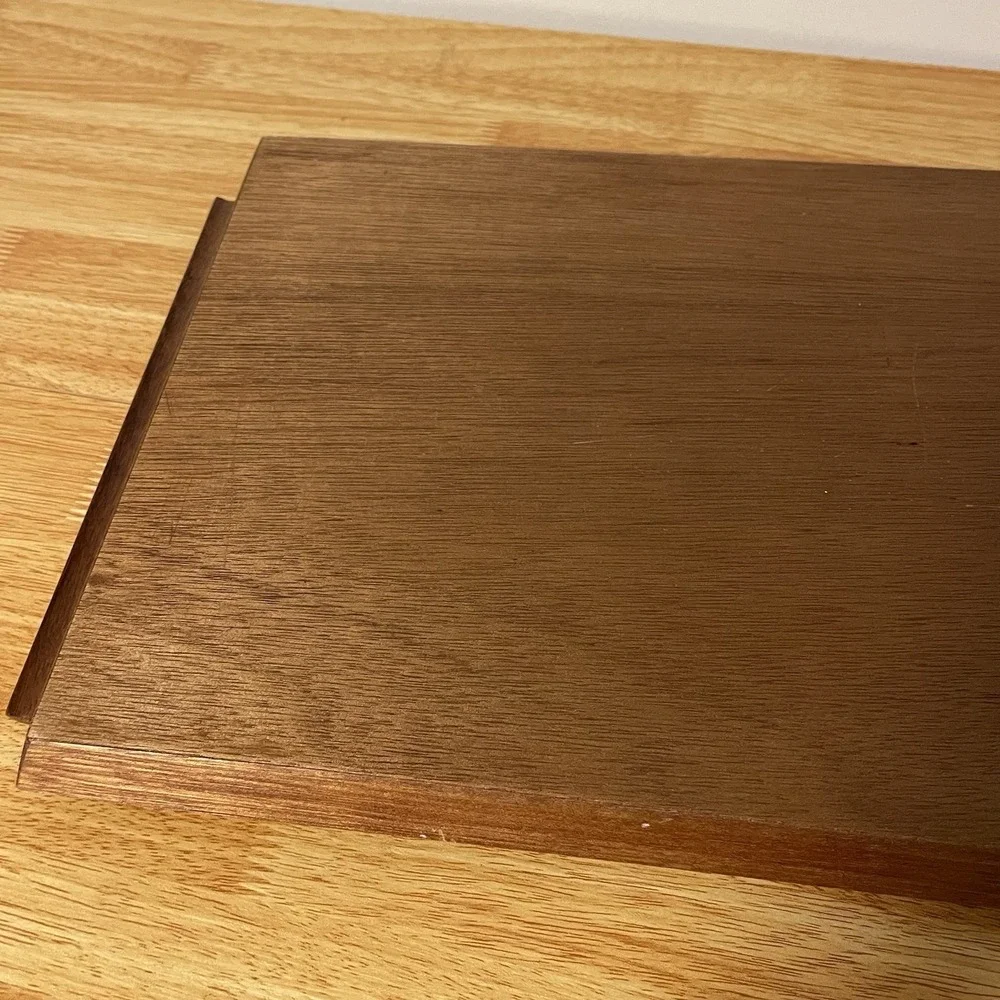 Vintage Lot Of 3 MCM Wood Marquetry Tray Inlaid Serving Platter Danish Mod